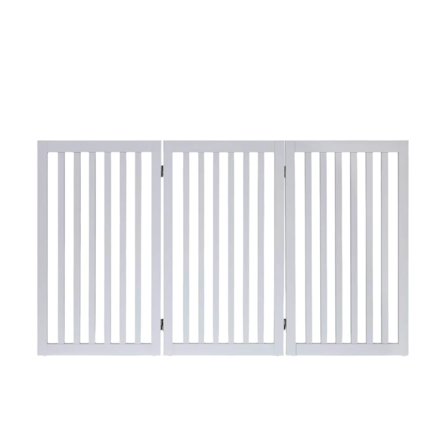 Wholesale Wooden Foldable Pet Gate Indoor 3 Panels Freestanding Pet Fence