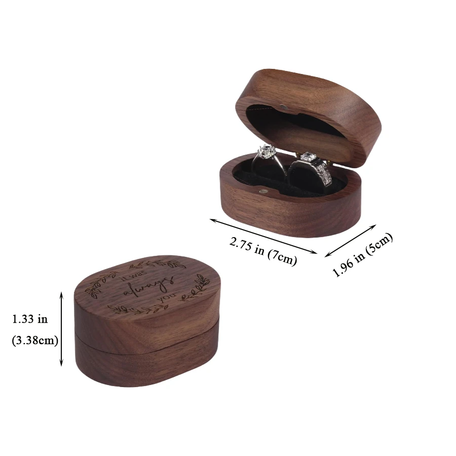 Wholesale Wooden Ring Box Wedding Ring Box for Proposal, Handmade Wooden Ring Storage Box