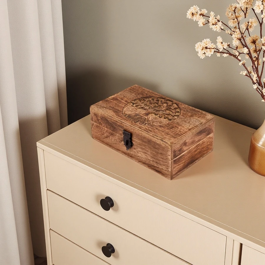 Wholesale Wooden Jewellery Organiser  Handmade Engraving Beautifully Keepsake Box