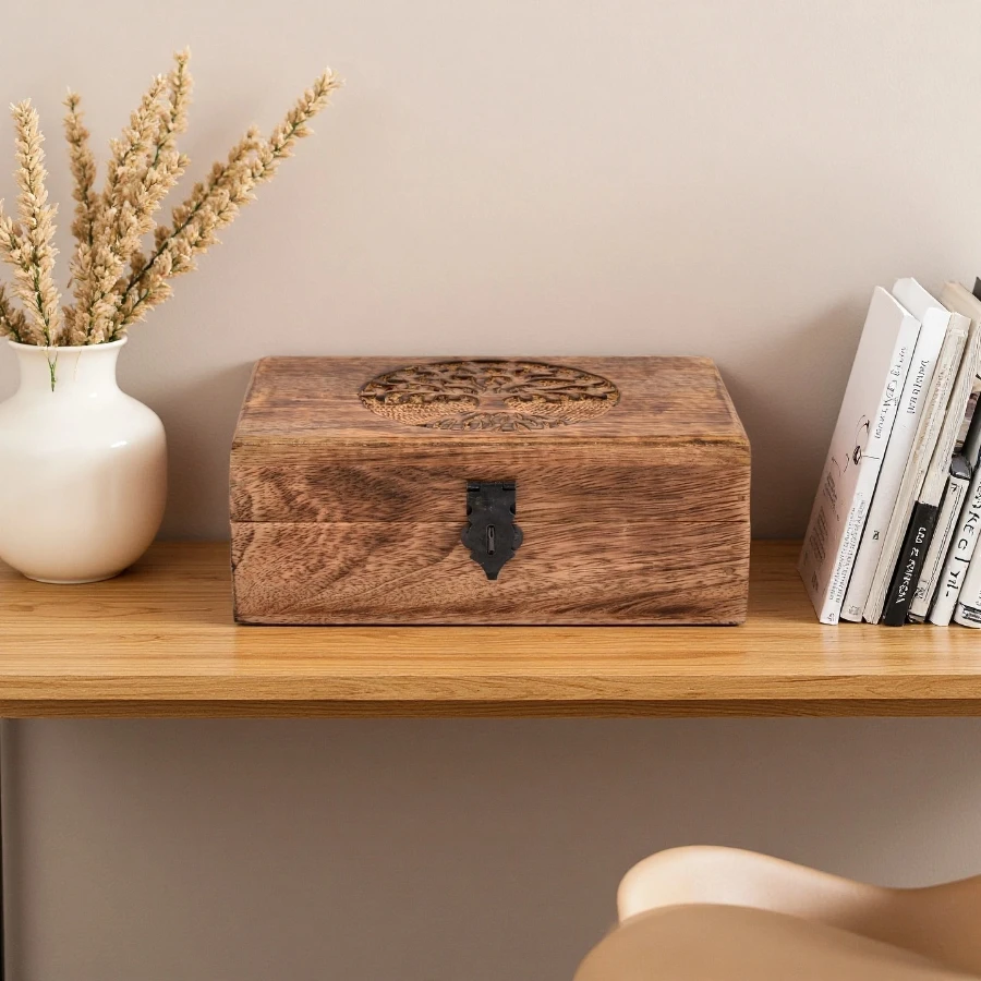 Wholesale Wooden Jewellery Organiser  Handmade Engraving Beautifully Keepsake Box