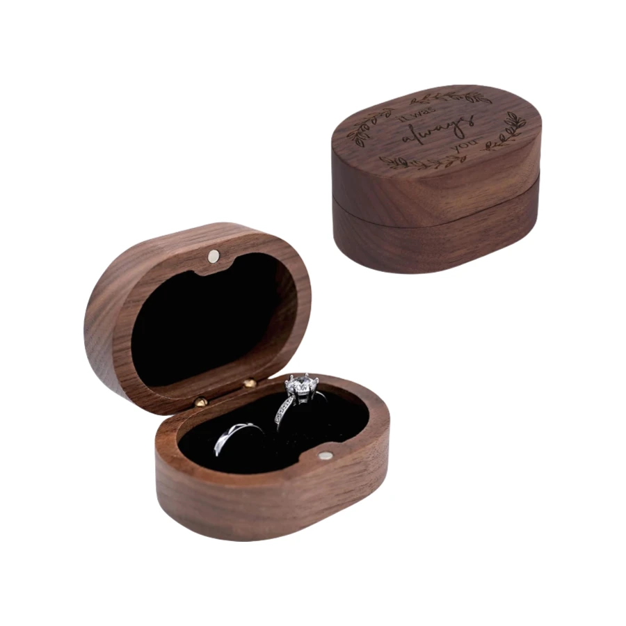 Wholesale Wooden Ring Box Wedding Ring Box for Proposal, Handmade Wooden Ring Storage Box