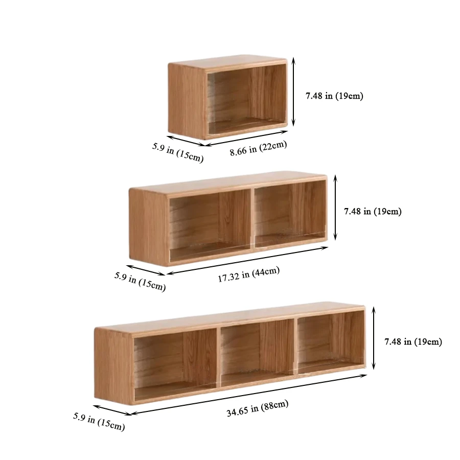 Custom Solid Wood Wall-Mounted Display Shelf, Floating Wall Mounted Wooden Organizer