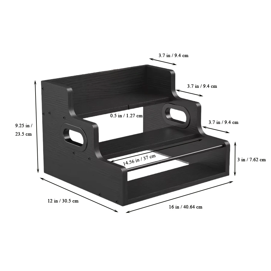 Wholesale Liquor Bottle Display Shelf, Coffee Storage Organizer, 3 Step Countertop Liquor Wine Rack
