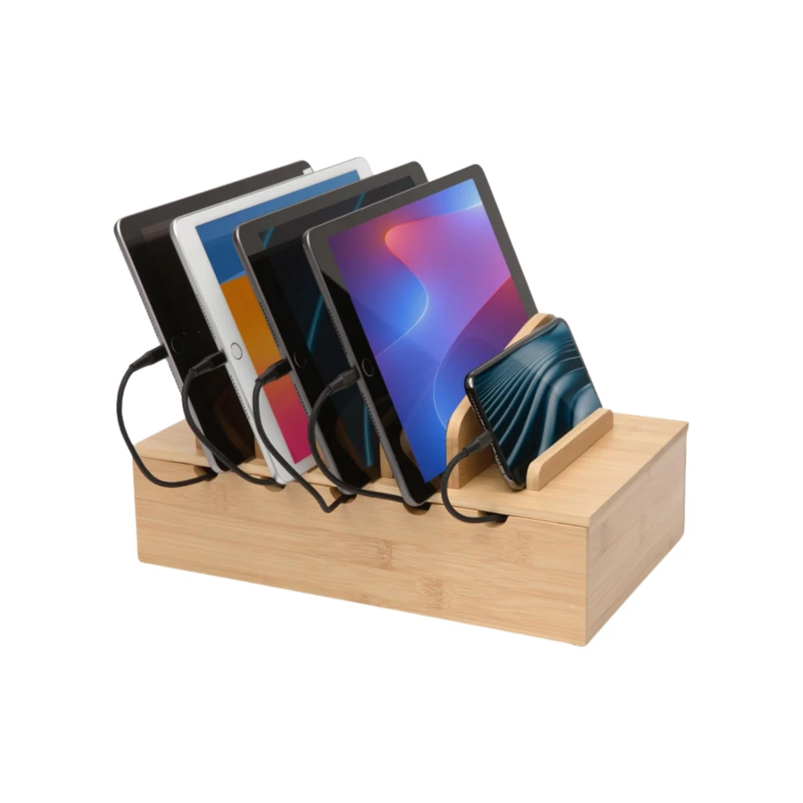 Wholesale Wooden Charging Station Organizer for Phones, Tablets and Laptops