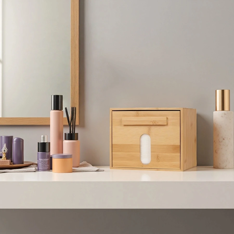 Wholesale Disposable Face Towel Holder Bamboo Storage Box, Multifunctional Storage Box