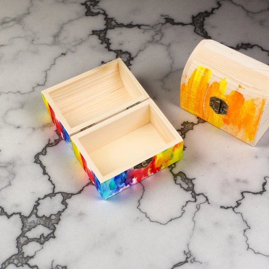 Wholesale Plain Unfinished Wood Box for DIY, Unpainted Wooden Jewelry Box