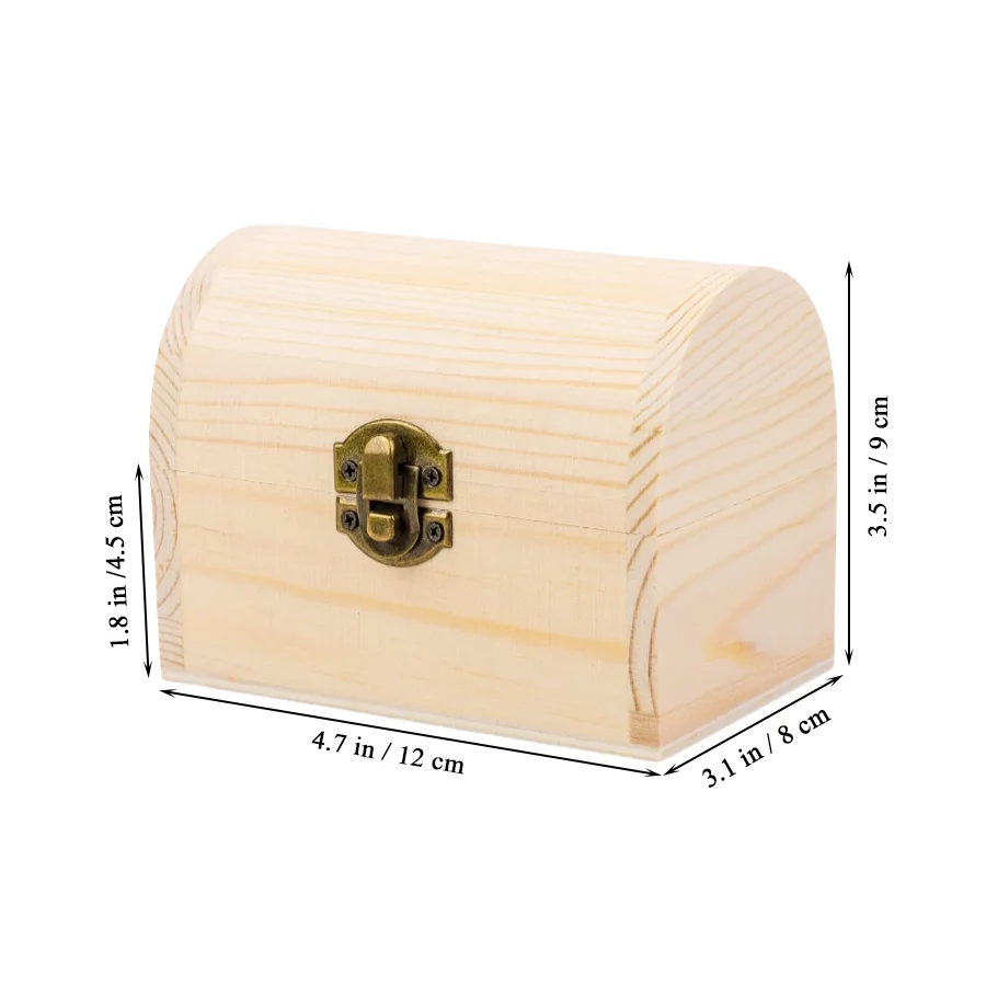 Wholesale Plain Unfinished Wood Box for DIY, Unpainted Wooden Jewelry Box