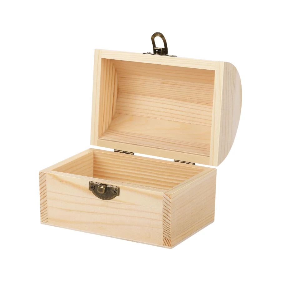 Wholesale Plain Unfinished Wood Box for DIY, Unpainted Wooden Jewelry Box