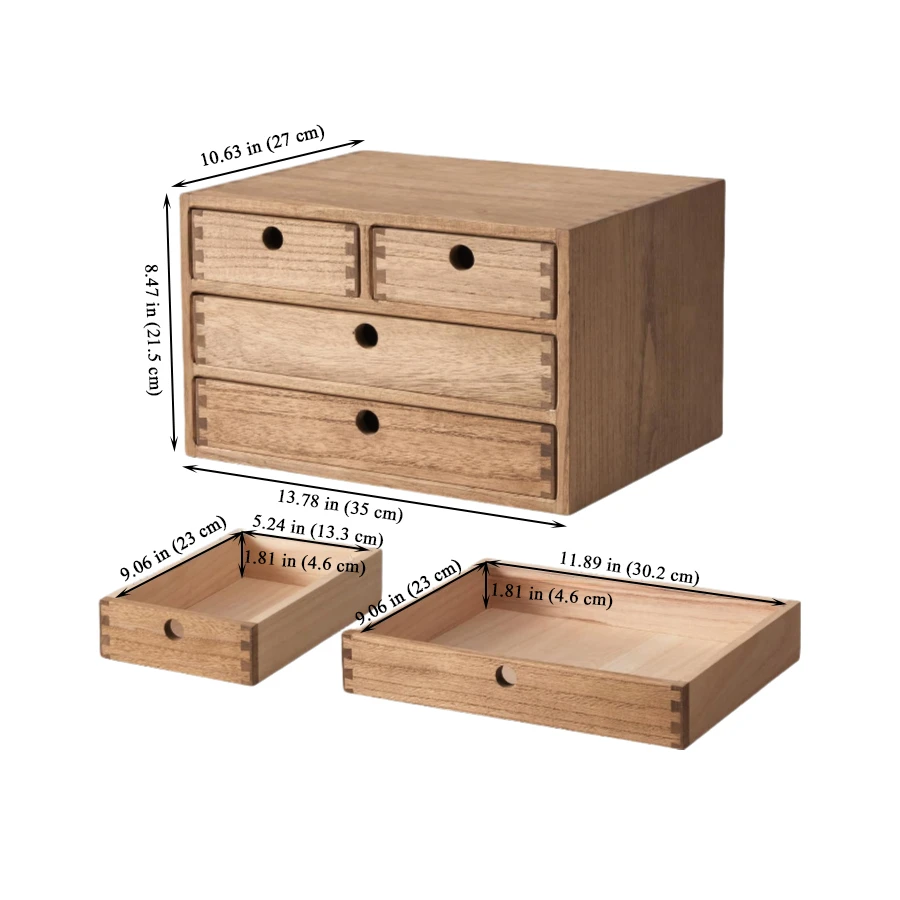 Wholesale Wood Desktop Storage Cabinet Office Supplies Wooden Storage Box with Drawers