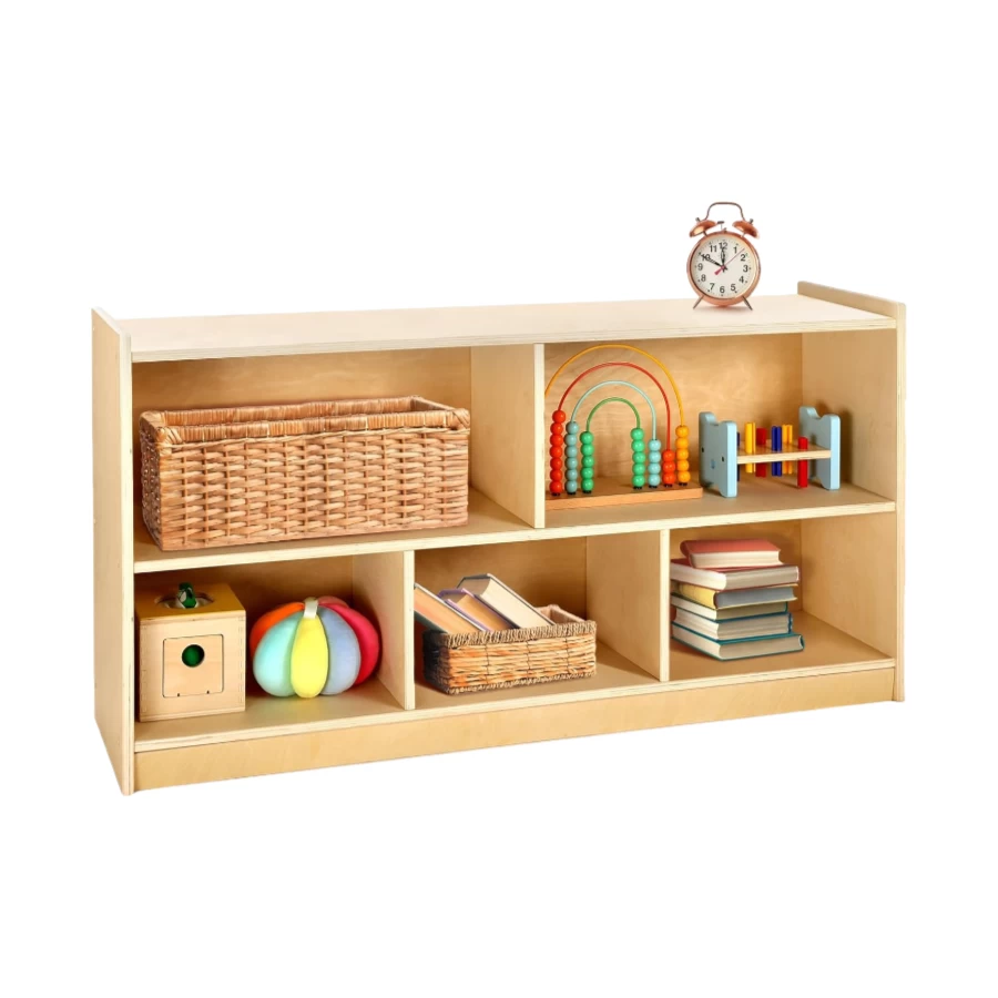 China Wholesale Wooden Storage Cabinet, Montessori Bookshelf, Kids Toy Storage Organizer Book Shelf manufacturer