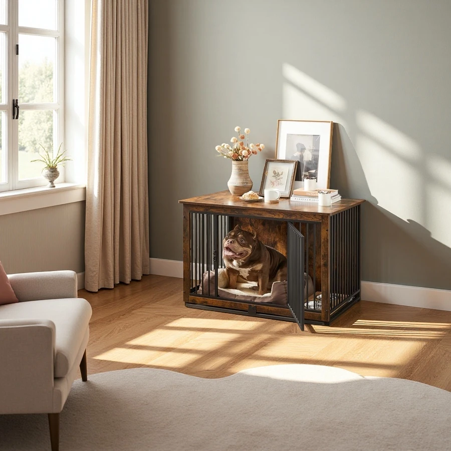 Wholesale Dog Crate Furniture, Dog Kennel, Double Doors Dog House