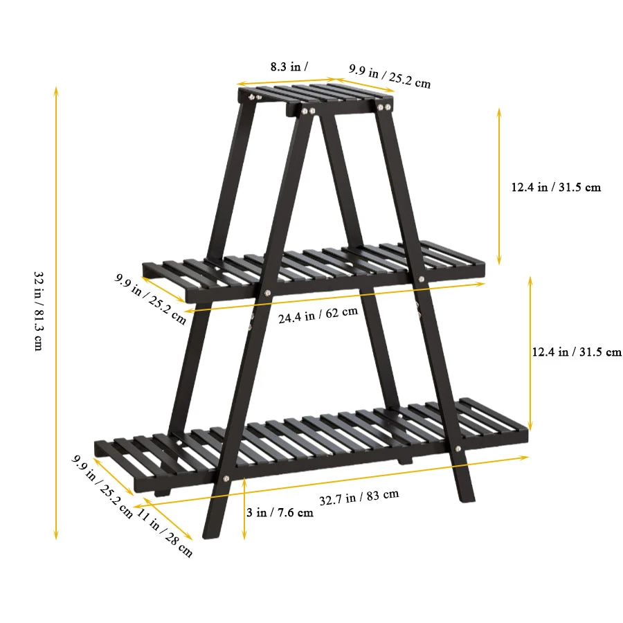 Wholesale Bamboo Plant Stand Indoor Plant Shelf, 3 Tiers Ladder Plant Holder Flower Stand