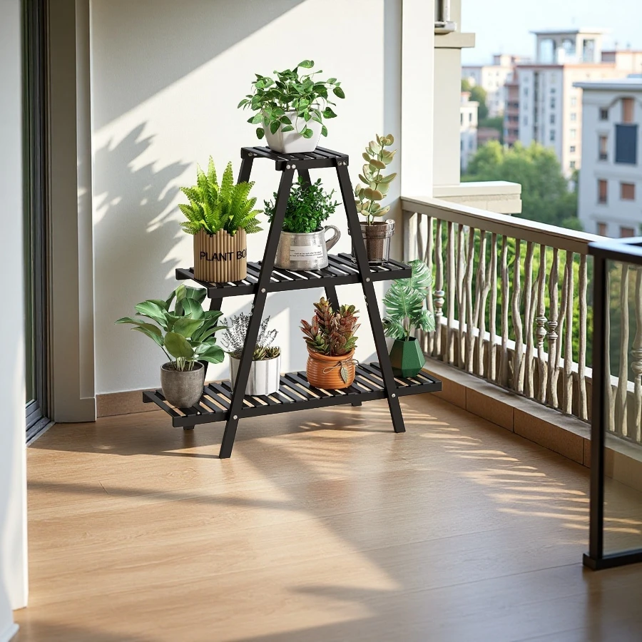 Wholesale Bamboo Plant Stand Indoor Plant Shelf, 3 Tiers Ladder Plant Holder Flower Stand
