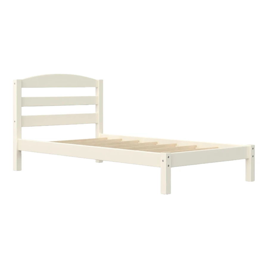 Customizable Modern Wooden Bed for Bedroom Use, Frame Bed With Slatted Headboard