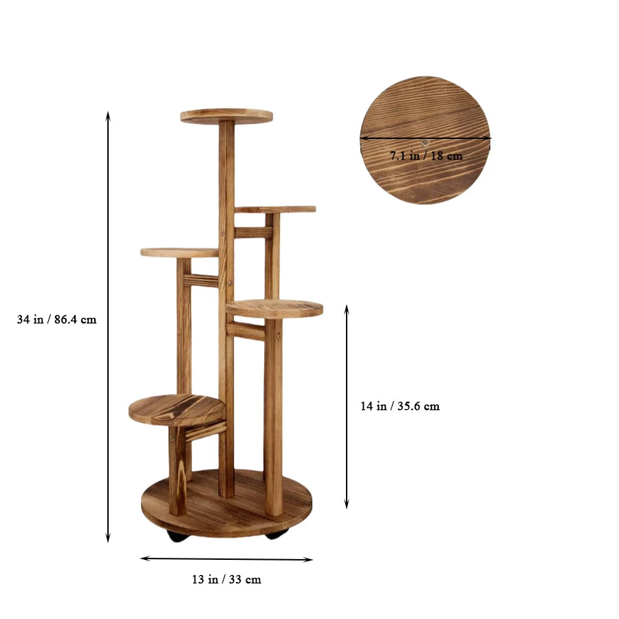 Wholesale Multi-tier Wooden Plant Stand, Flower Pots Display Rack for Living Room