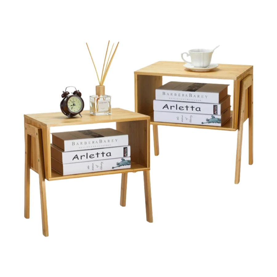 Wholesale Bamboo Stackable Nightstand, Wood Living Room End Tables