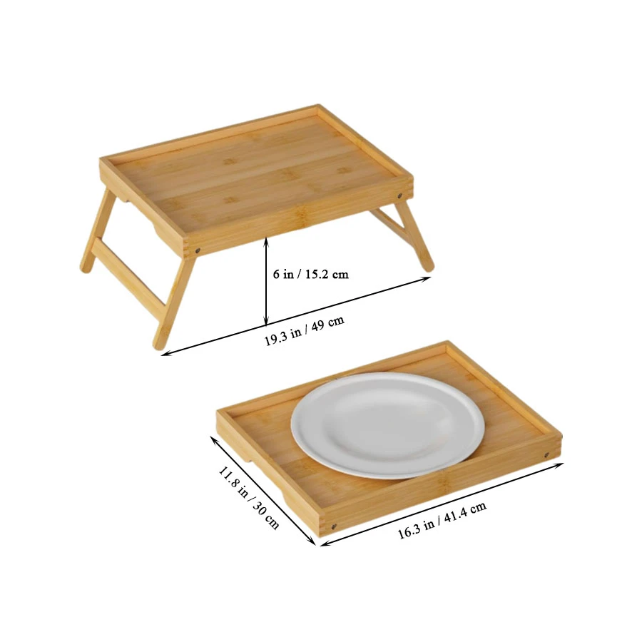 Wholesale Bamboo Tray Table with Foldable Legs, Breakfast Tray for Sofa, Bed
