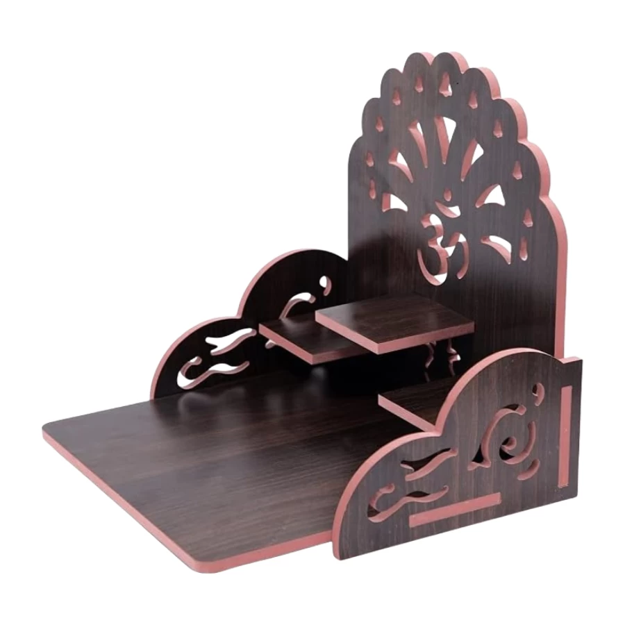 China Wholesale Fully Handmade Beautiful Wooden Wall Hanging Puja Temple for Home God Stand manufacturer