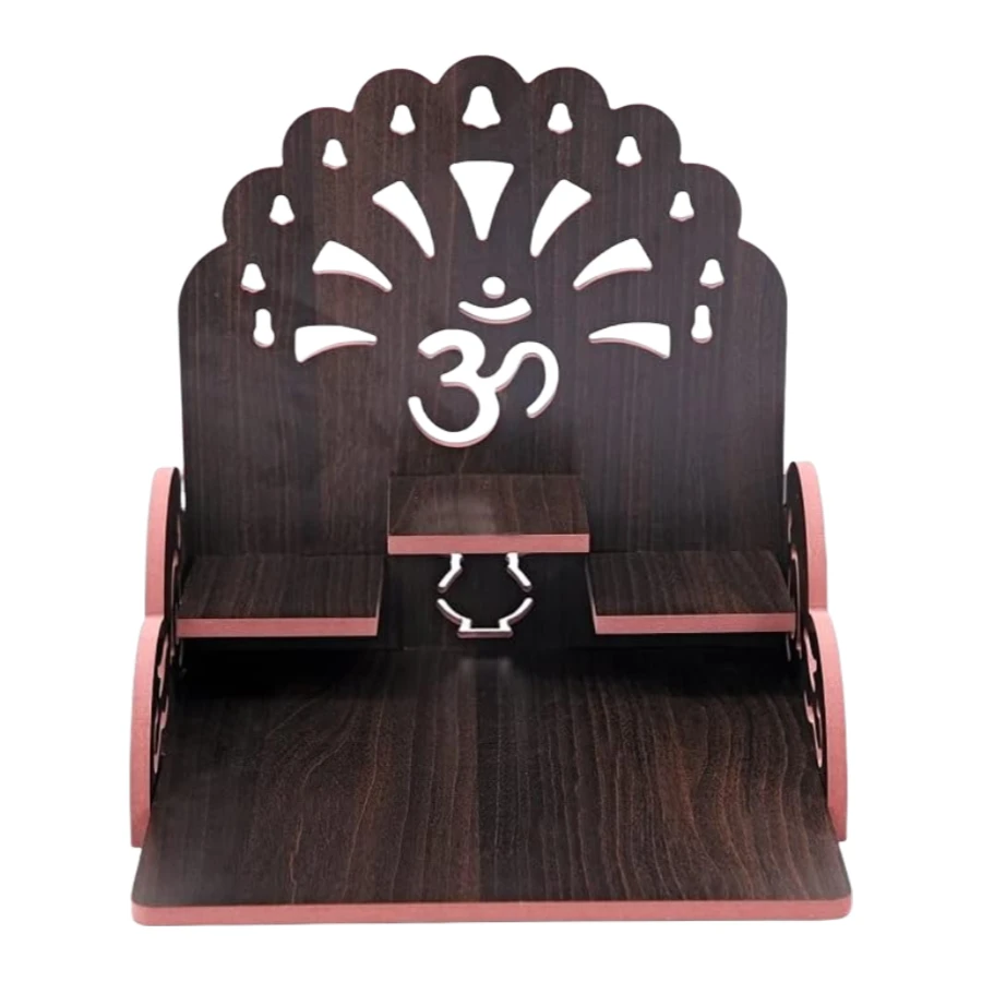 Wholesale Fully Handmade Beautiful Wooden Wall Hanging Puja Temple for Home God Stand