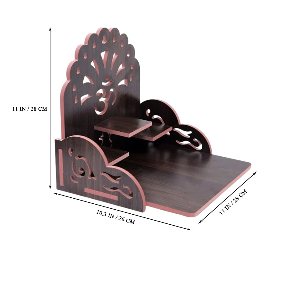 Wholesale Fully Handmade Beautiful Wooden Wall Hanging Puja Temple for Home God Stand