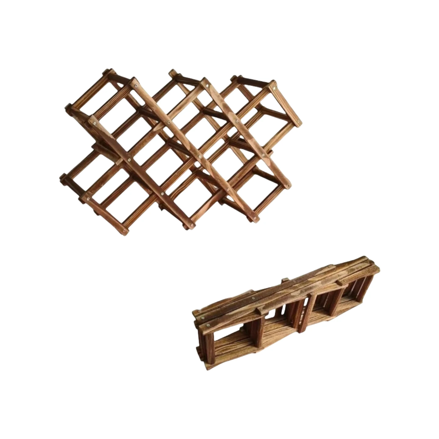 Wholesale Foldable Wooden Wine Rack Organizer Countertop Wine Storage Racks