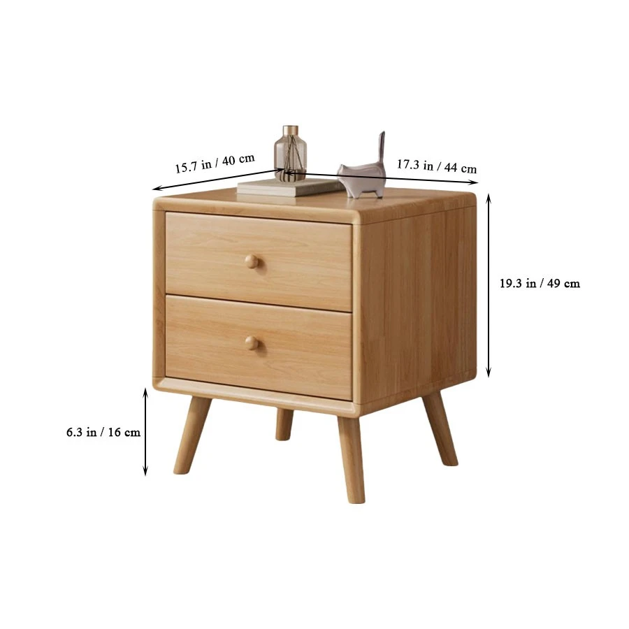 Wholesale Wooden Nightstand Small Space Side Cabinet with 2 Drawer
