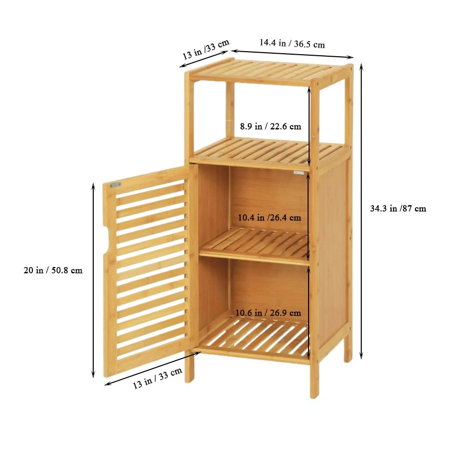 Custom Bamboo Freestanding Bathroom Storage Cabinet, Sofa Side Table for Living Room