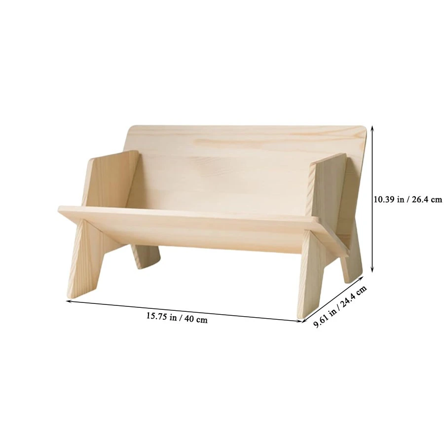 Wholesale Small Wooden Book Rack Desktop Storage Display Organizer Solid Pine Bookshelf