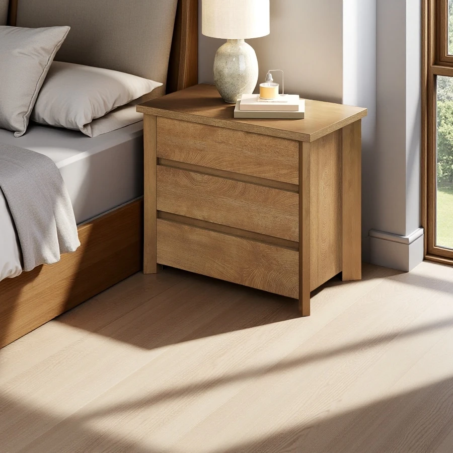 Wholesale Wooden Nightstands with Drawers Bedside Table with Storage for Bedroom