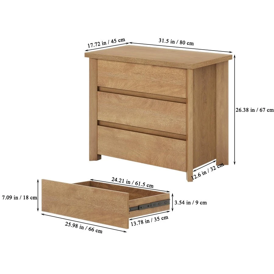 Wholesale Wooden Nightstands with Drawers Bedside Table with Storage for Bedroom