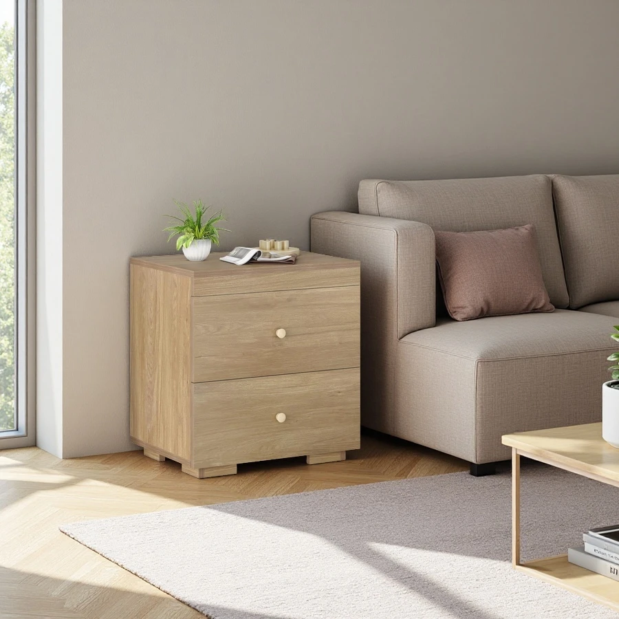 Wholesale Nightstand with Drawers Wood Small Sofa Side Table for Living Room