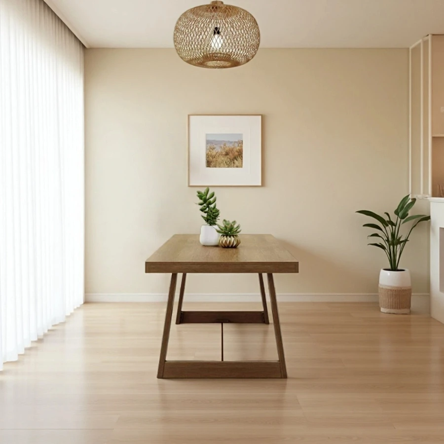 Customized Large Rectangular Solid Wood Rustic Dining Table Household Kitchen Table