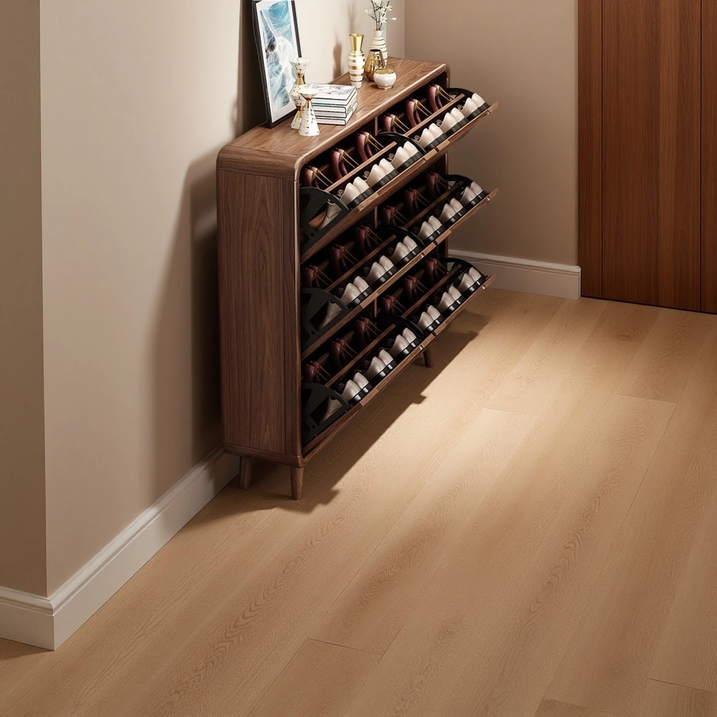 Wholesale Freestanding Slim Shoe Storage Cabinet for Entryway with 3 Flip Drawers