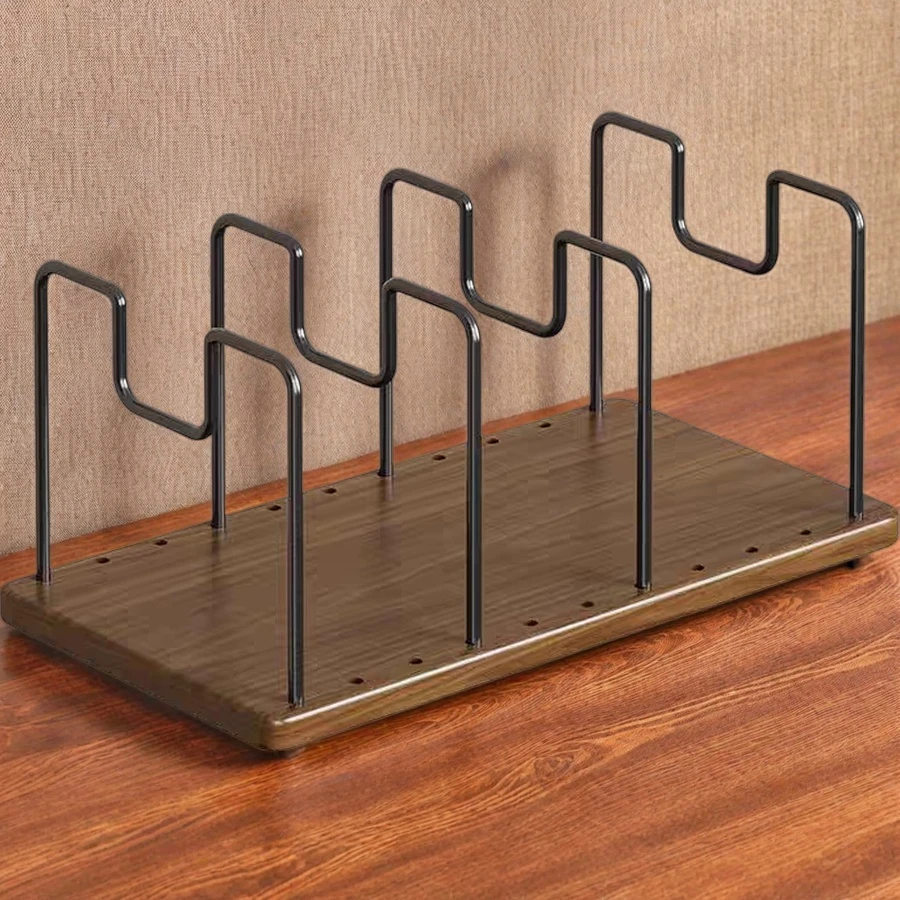 Custom Metal Wood Desktop Organizer Rack Adjustable Bookshelf Magazine Stand