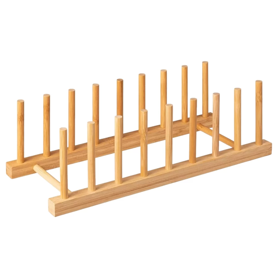 China Wholesale Bamboo Storage Holder Dish Plate Bowl Cup Book Cutting Board Drying Rack Drainer Stand manufacturer