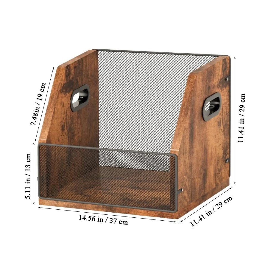 Wholesale Desktop Metal Wooden Vinyl Record Storage Crate Album Holder