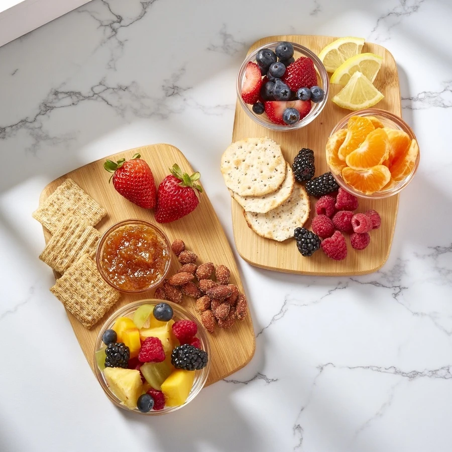 Wholesale 4-Piece Bamboo Cutting Board Assorted Sizes Serving Boards for Cheese Meats Bread