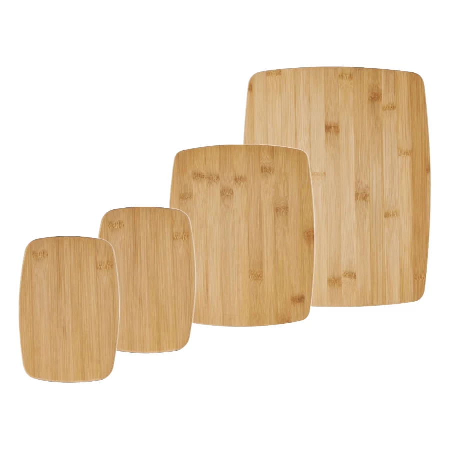 China Wholesale 4-Piece Bamboo Cutting Board Assorted Sizes Serving Boards for Cheese Meats Bread manufacturer
