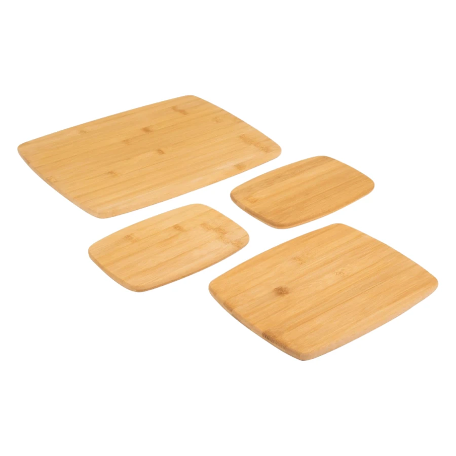 Wholesale 4-Piece Bamboo Cutting Board Assorted Sizes Serving Boards for Cheese Meats Bread