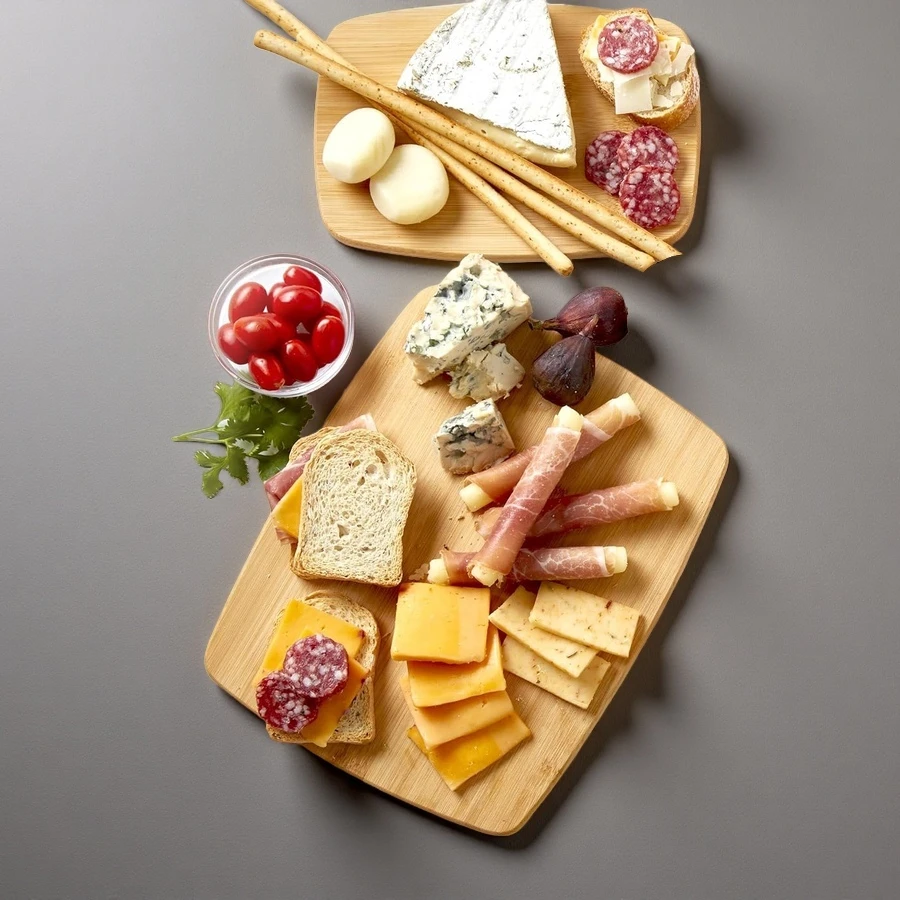 Wholesale 4-Piece Bamboo Cutting Board Assorted Sizes Serving Boards for Cheese Meats Bread