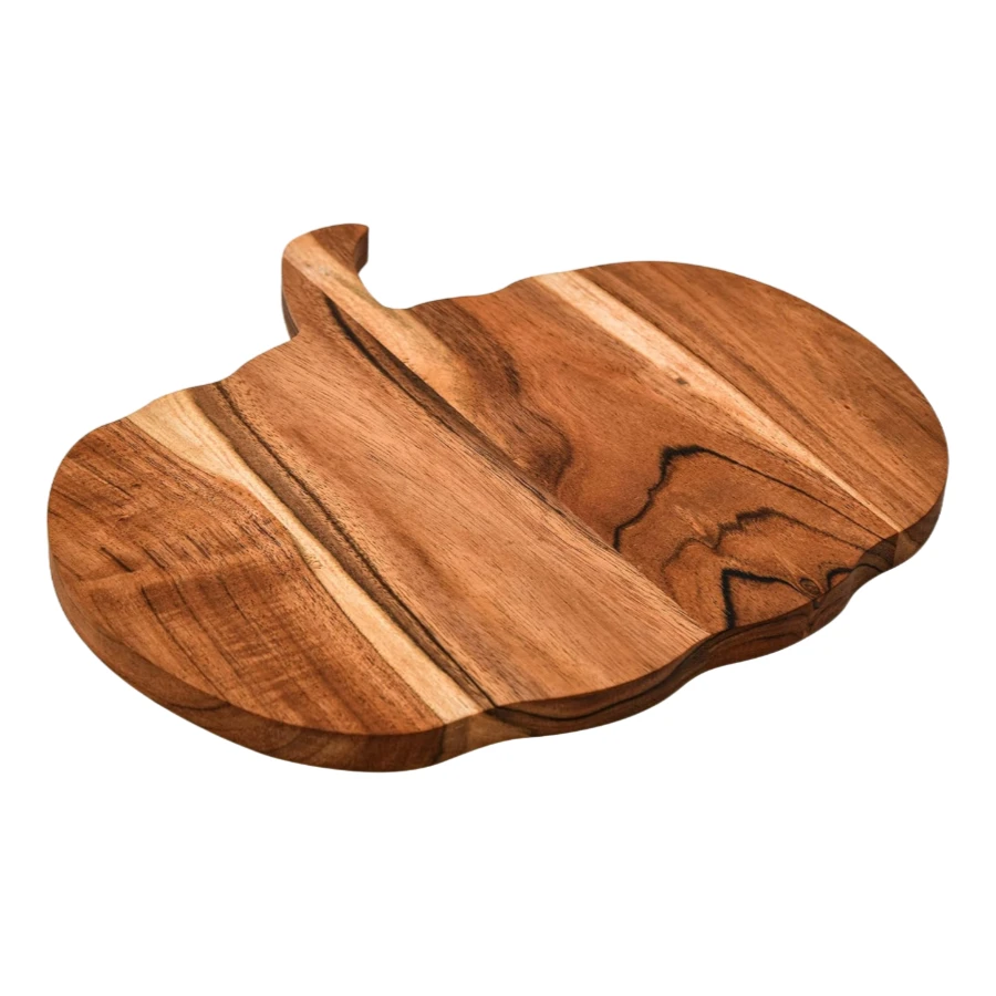 Wholesale Halloween Pumpkin Shaped Wooden Cutting Board Serving Platter with Handle