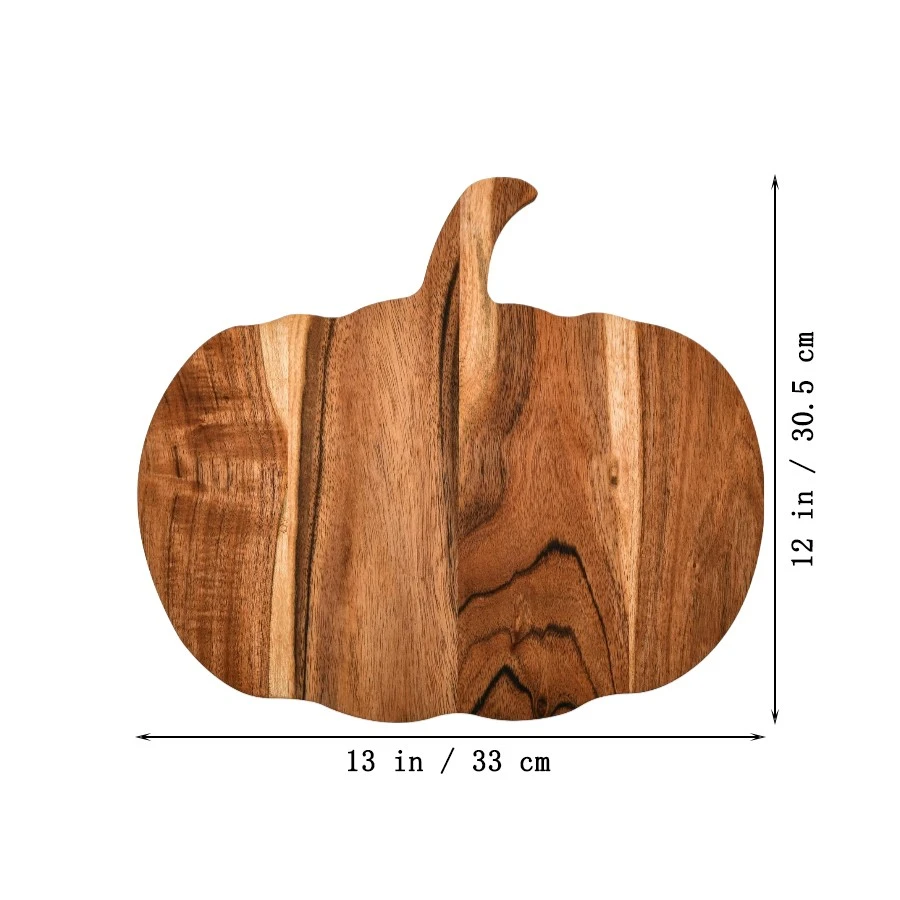 Wholesale Halloween Pumpkin Shaped Wooden Cutting Board Serving Platter with Handle