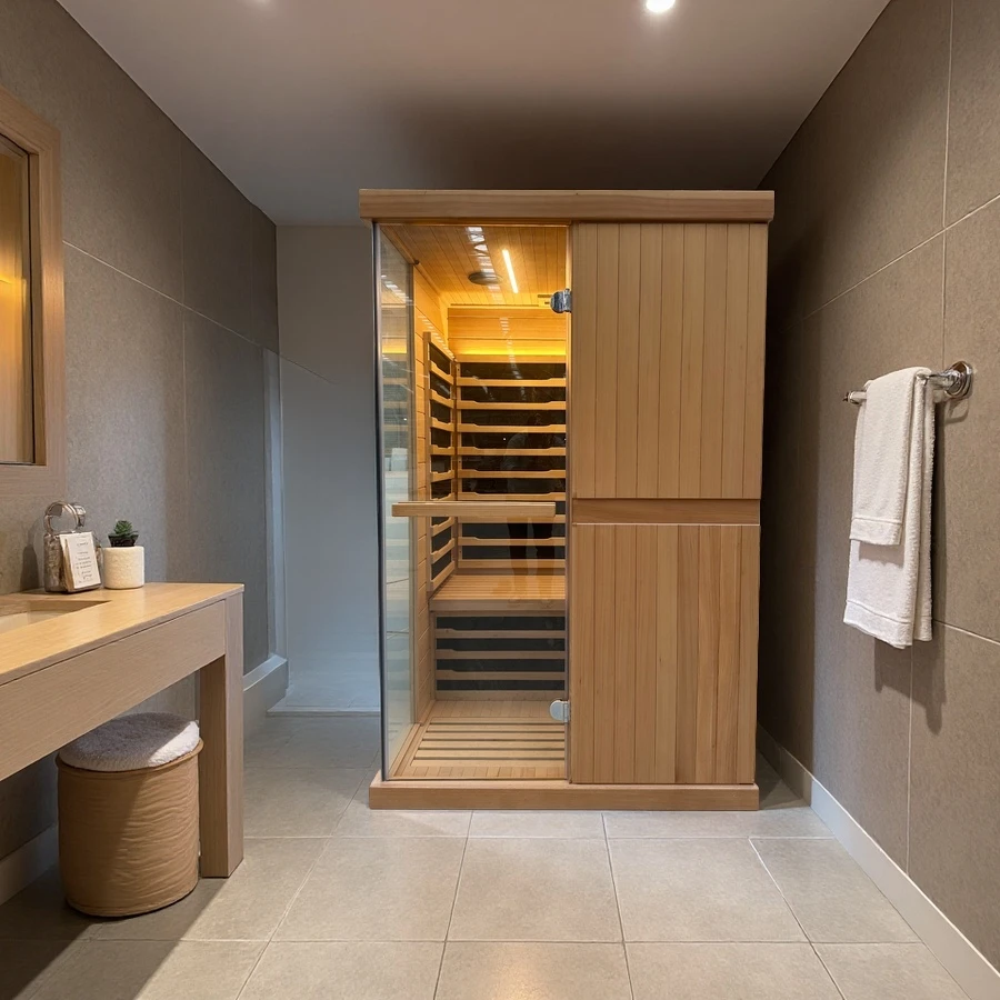 Customized Sauna Room with Far-infrared Carbon Plate Heating, 2 Person Capacity