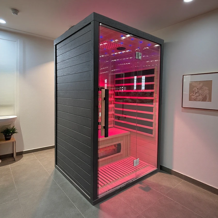 Factory Direct Sale 2 Person Far-infrared Sauna with Seven Colored Lights