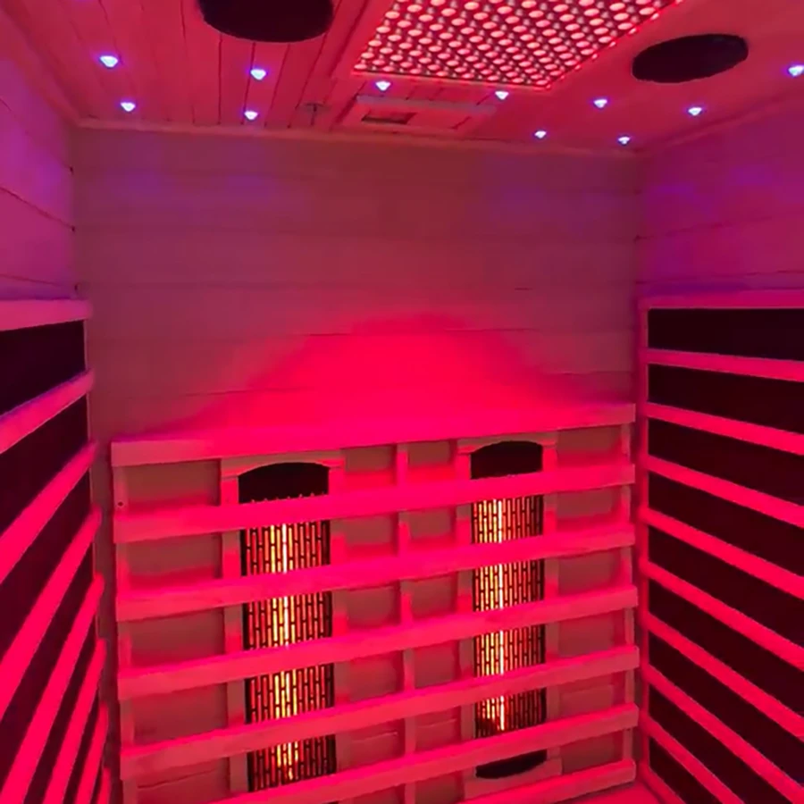 Factory Direct Sale 2 Person Far-infrared Sauna with Seven Colored Lights