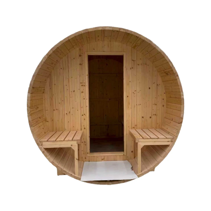 Factory Direct Sale Solid Wood Material Outdoor Barrel Sauna Cabin