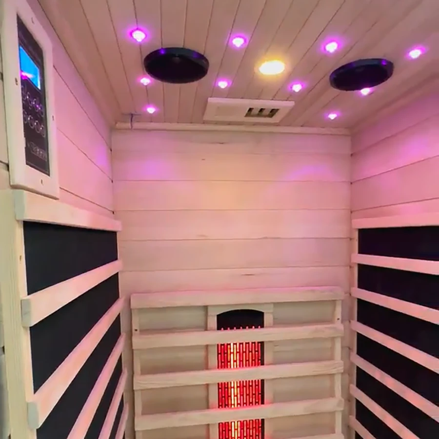 Customized Indoor Infrared Full Spectrum Dry Sauna Room 1 Person