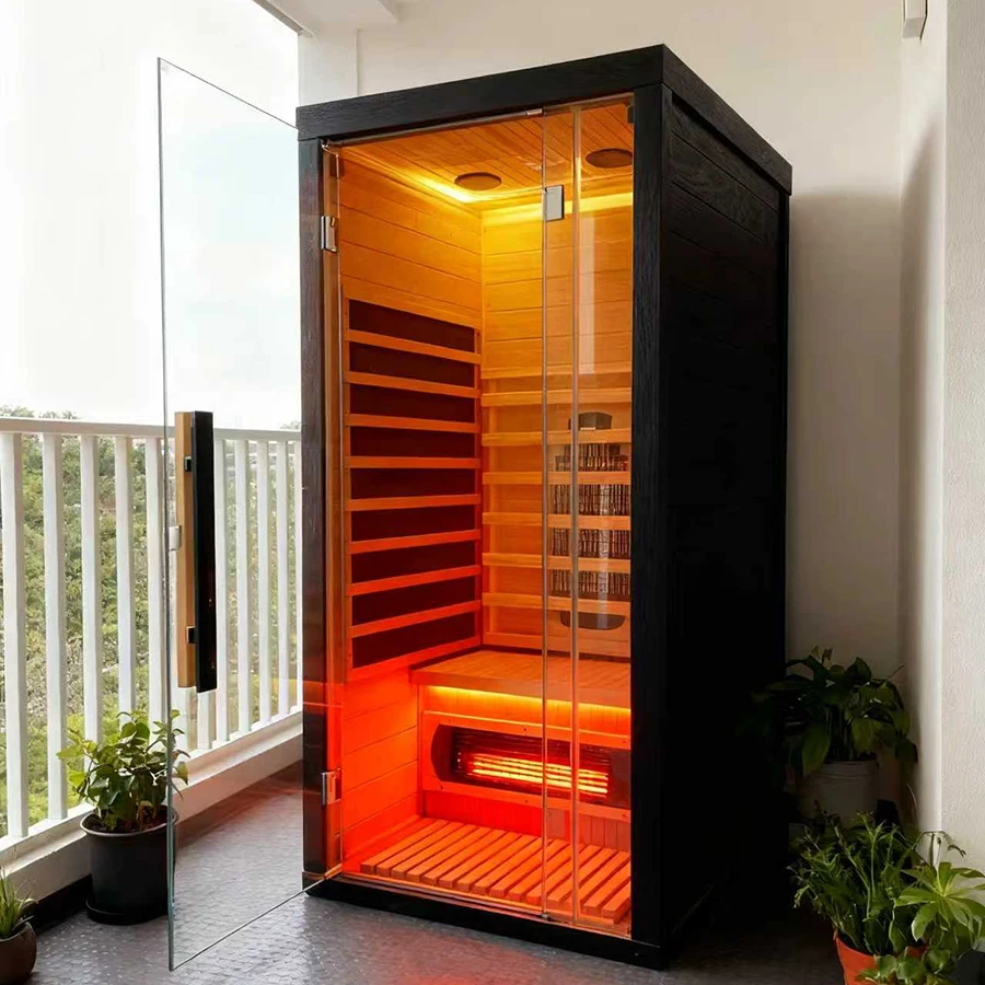 Customized Indoor Infrared Full Spectrum Dry Sauna Room 1 Person