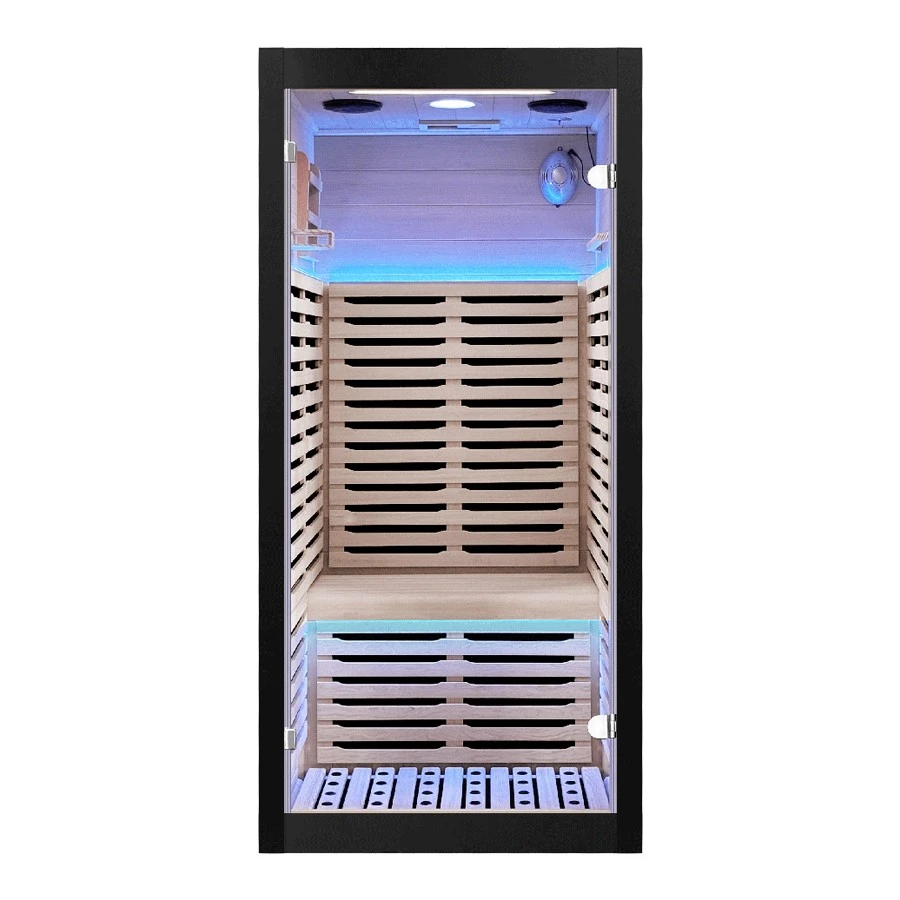 Factory Direct Supply 1 Person Graphene Sauna Room with Stainless Steel Edging