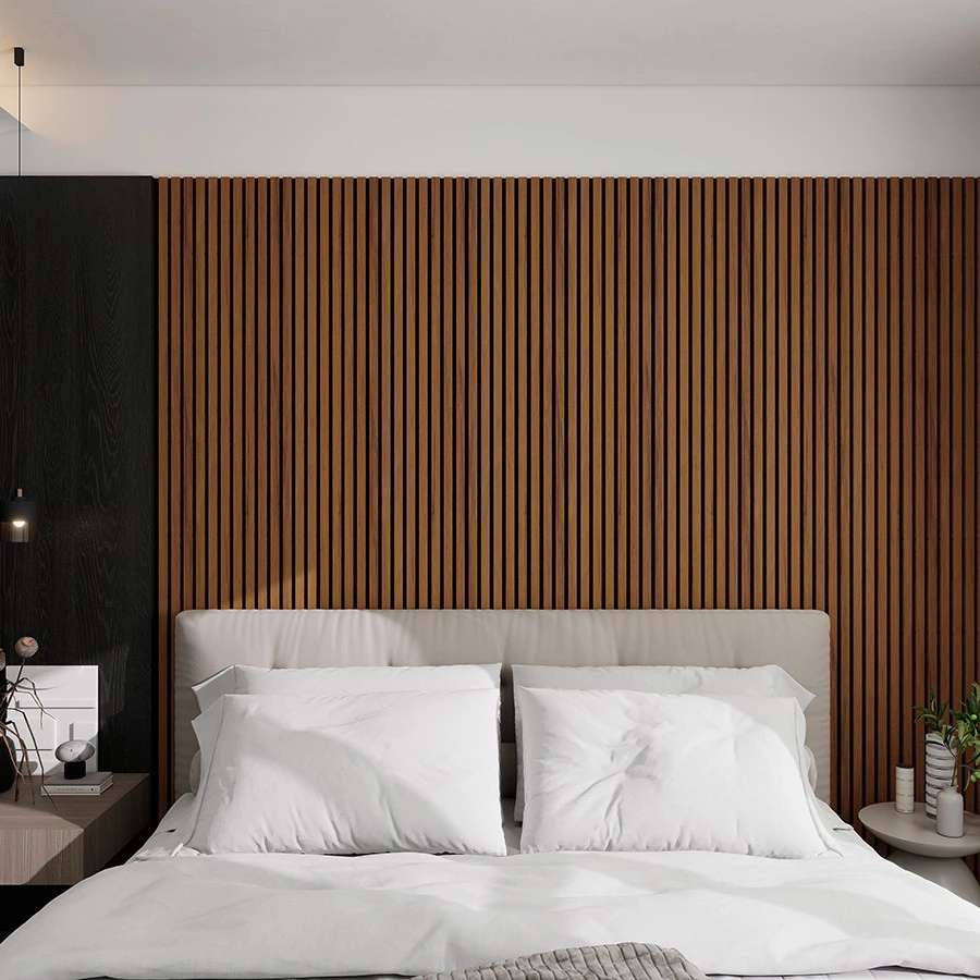 Wholesale MDF Decorative Acoustic Wall Panels Sound-Absorbing Slatted Panels